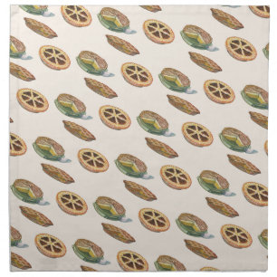 Vintage Desserts, Thanksgiving Pies, Pecan Pumpkin Cloth Napkin