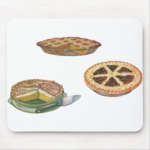 Vintage Desserts Thanksgiving Pies Pecan Pumpkin Mouse Pad