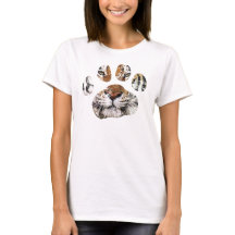 Vintage dessicated tiger paw tee for ladies