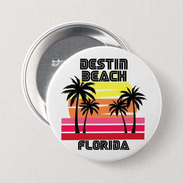 Vintage Destin Beach Florida Button (Front & Back)