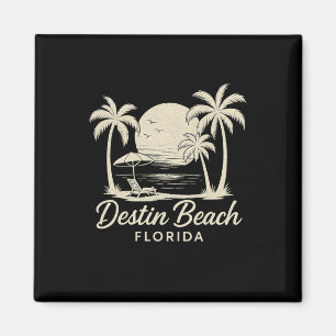 Vintage Destin Beach Florida Fl Retro Beach Sunset Magnet