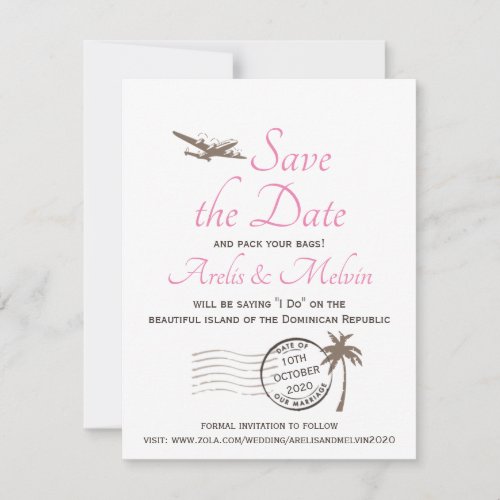 Vintage Destination Luggage Tag matte paper Invitation