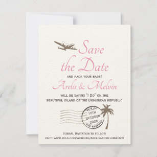 Luggage Tag Save the Date Cards & Invitation Templates | Zazzle