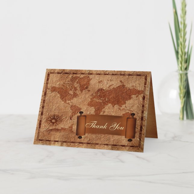 vintage destination wedding Thank You Card (Front)