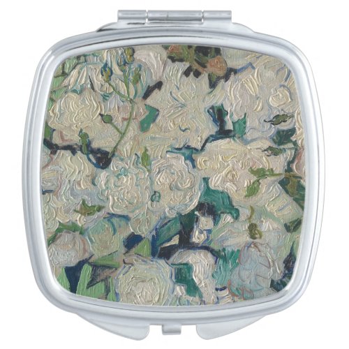 Vintage Detail Vincent Van Goghs Painting Roses  Compact Mirror