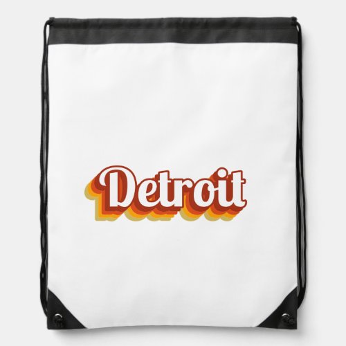 Vintage Detroit Drawstring Bag