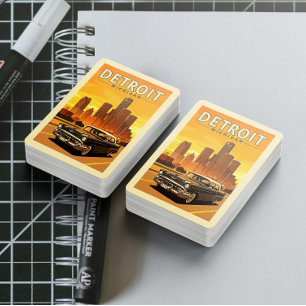 Vintage Detroit Michigan Poker Cards