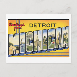 Vintage Detroit, MIchigan Postcard