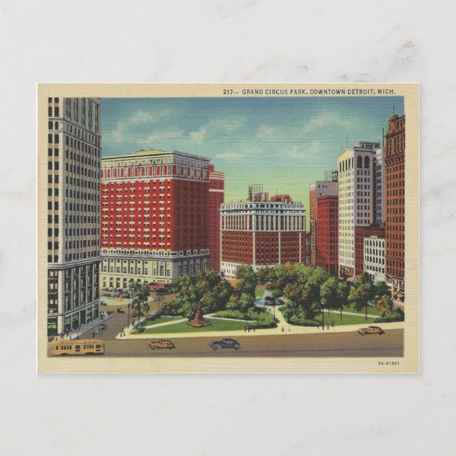 Vintage Detroit Michigan Postcard (Front)