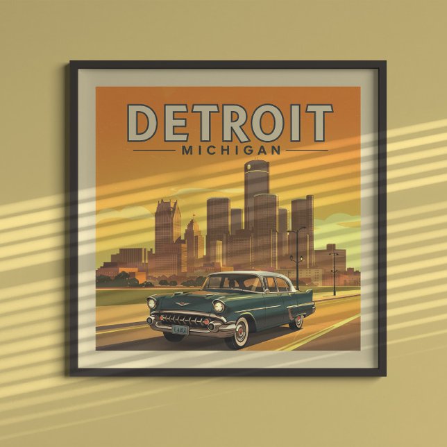 Vintage Detroit Michigan Poster (Creator Uploaded)