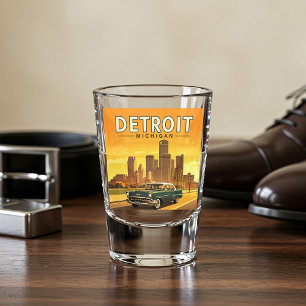 Vintage Detroit Michigan Shot Glass
