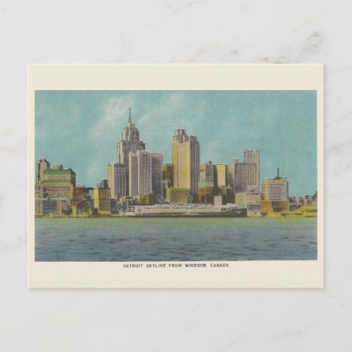 Vintage Detroit Michigan Travel Postcard
