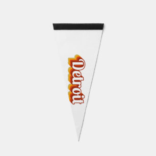 Vintage Detroit Pennant Flag