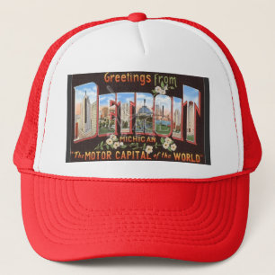 Vintage Detroit Postcard Hat