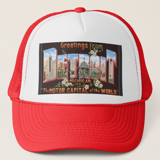 Vintage Detroit Postcard Hat (Front)