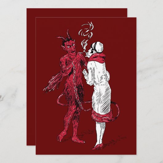 Vintage Devil and Woman Smoking (Front/Back)