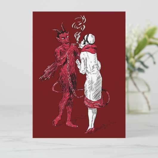 Vintage Devil and Woman Smoking (Standing Front)