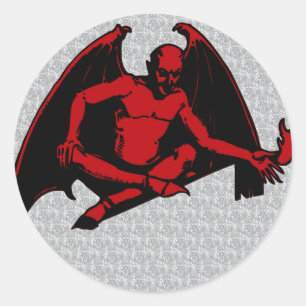 Vintage Devil Classic Round Sticker