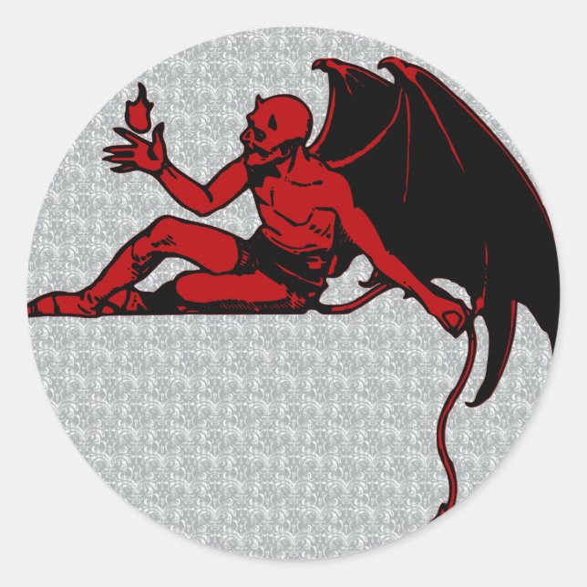 Vintage Devil Classic Round Sticker (Front)
