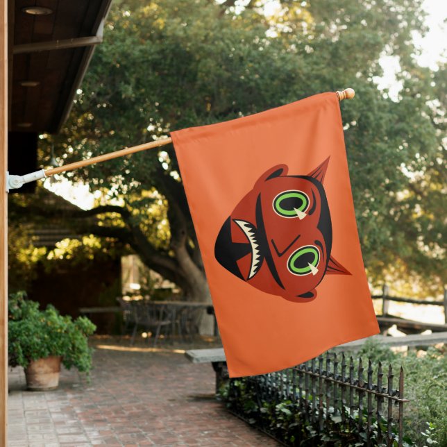 Vintage Devil House Flag (In SItu)