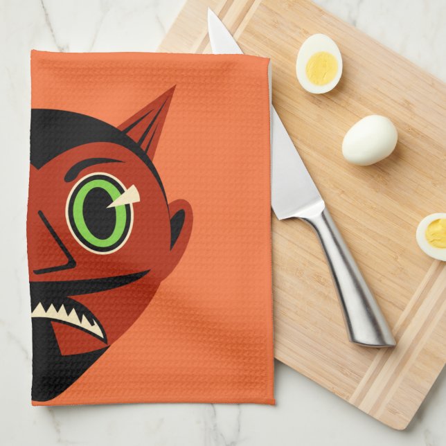 Vintage Devil Kitchen Towel (Quarter Fold)