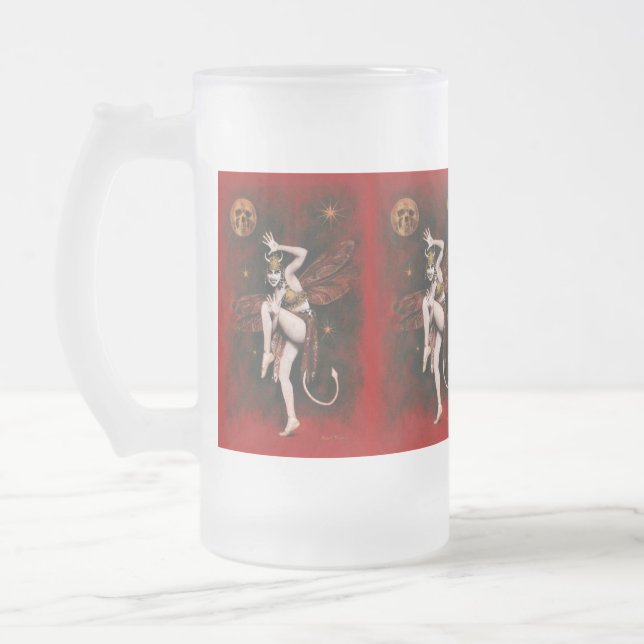 Vintage Devil Lady Dancer Frosted Stein (Left)