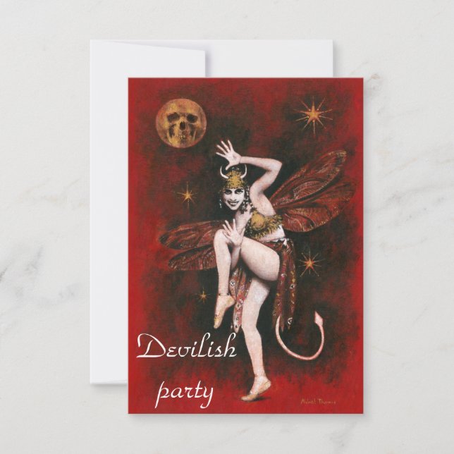 Vintage Devil Lady Dancer Party Invitation (Front)