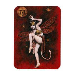Vintage Devil Lady Flexible Magnet