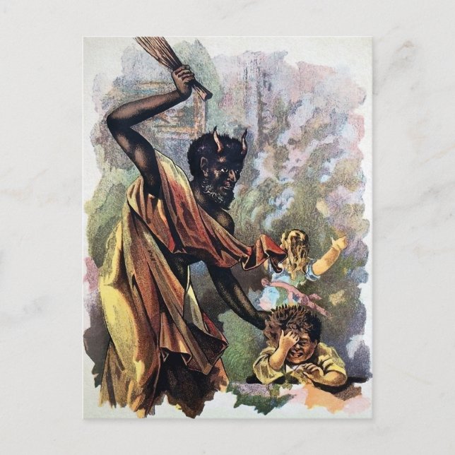 Vintage Devil Punishing Child Postcard (Front)
