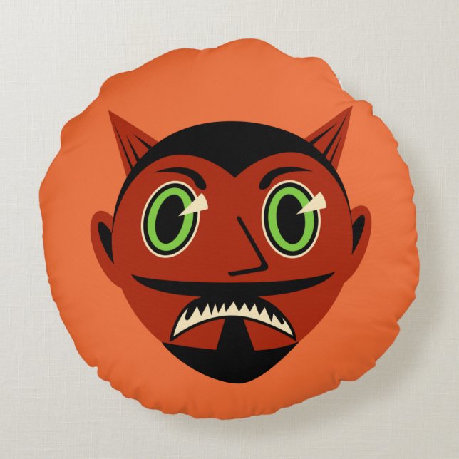 Vintage Devil Round Pillow (Back)