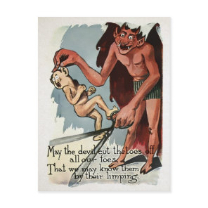 Vintage Devil Toes Postcard