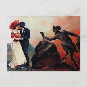 Vintage Devil Valentines Day Postcard