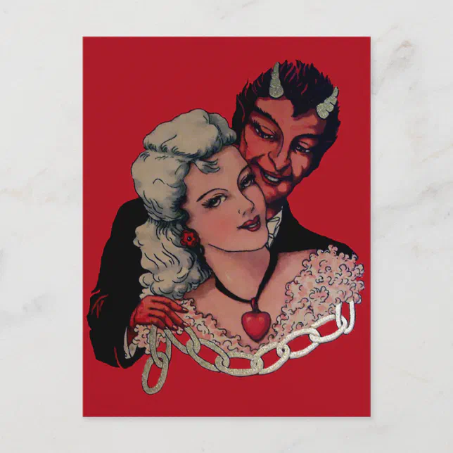 Vintage Devil Valentines Day Postcard Zazzle