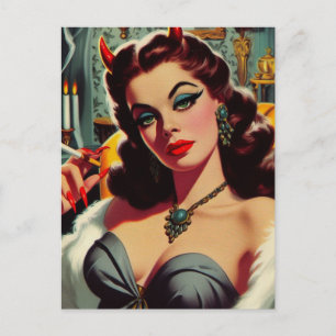 Vintage Devil Woman Postcard
