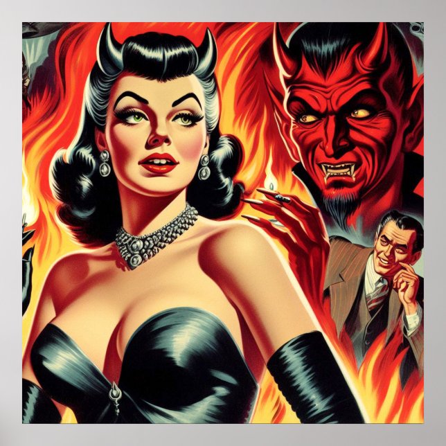 Vintage Devilish Pin-up Poster (Front)