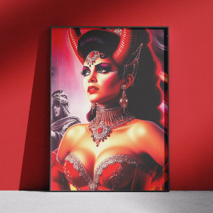 Vintage Devilish Woman Poster