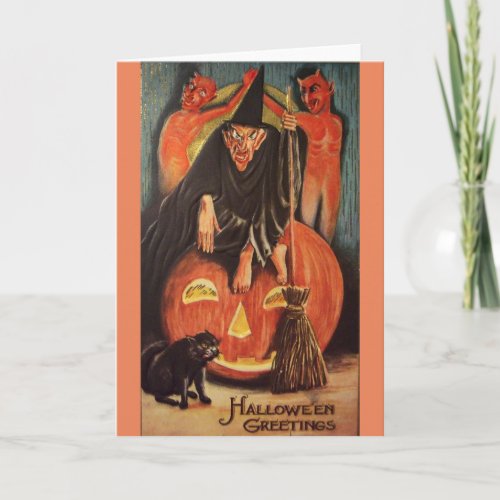 Vintage Devlish Halloween Card