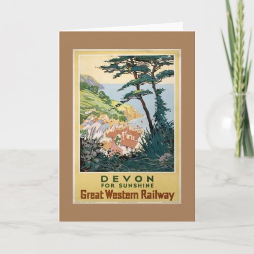 Vintage Devon English Travel Advertisement Card