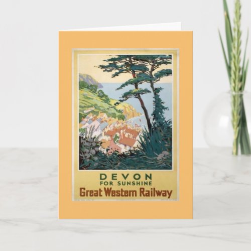 Vintage Devon English Travel Advertisement Card