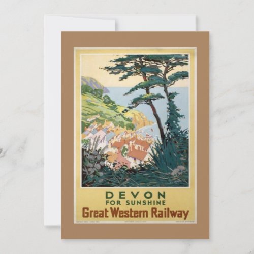 Vintage Devon English Travel Advertisement Holiday Card