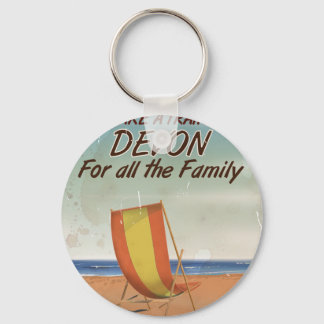 Vintage Devon Holiday poster Keychain