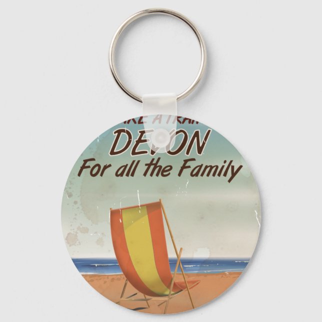 Vintage Devon Holiday poster Keychain (Front)