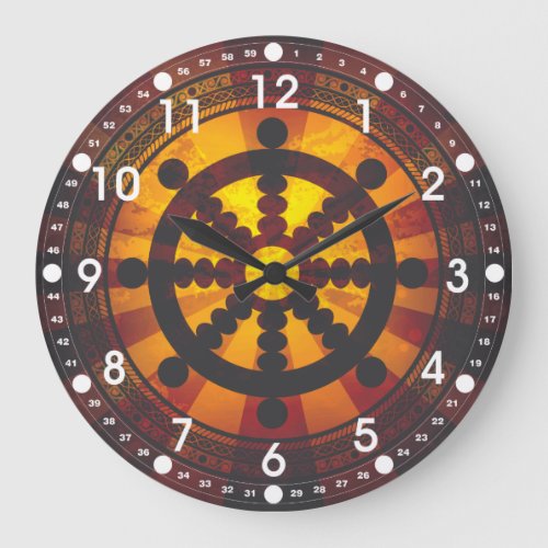 Vintage Dharma Wheel Large Clock