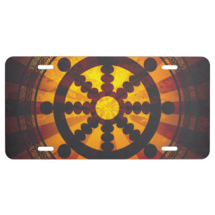 Vintage Dharma Wheel License Plate