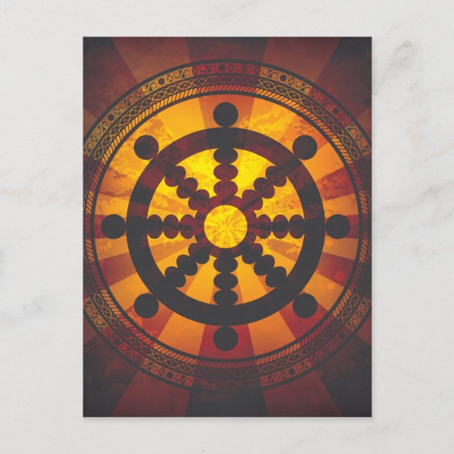 Vintage Dharma Wheel Print Postcard (Front)
