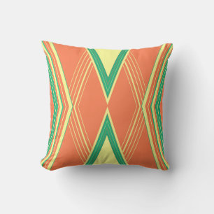 Vintage Diagonal Beach Colors Pillow