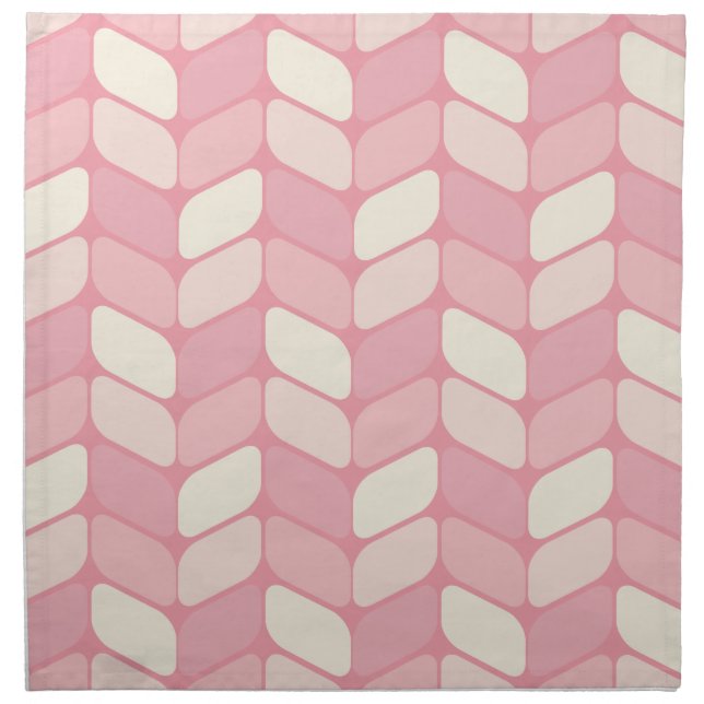 Vintage Diagonal Rectangles Pink Vanilla Cloth Napkin (Front)