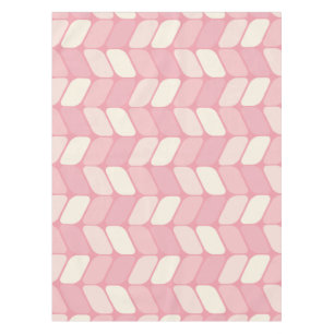 Vintage Diagonal Rectangles Pink Vanilla Tablecloth