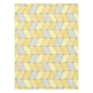 Vintage Diagonal Rectangles Yellow Gray Tablecloth