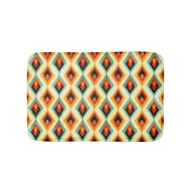 Vintage Diamond Raster Seamless Pattern Bath Mat (Front)